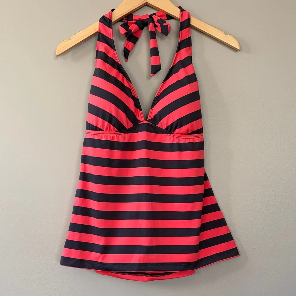 NWT Mossimo Halter Tankini Swimsuit‎ Top Size Large Charcoal Grey Gray Coral
